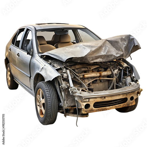 Woman checking engine and man changing tyre