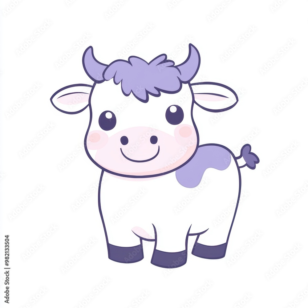Cute Cartoon Cow. Cute Cartoon Cow.