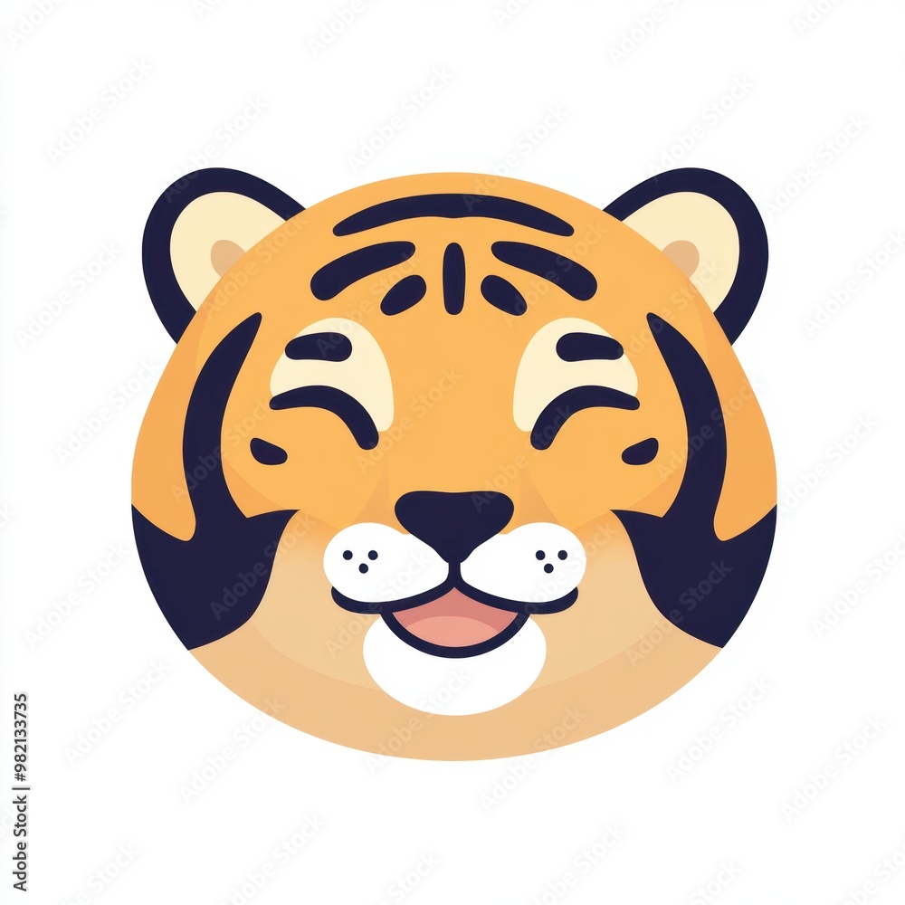 Happy Tiger Face. Happy Tiger Face.