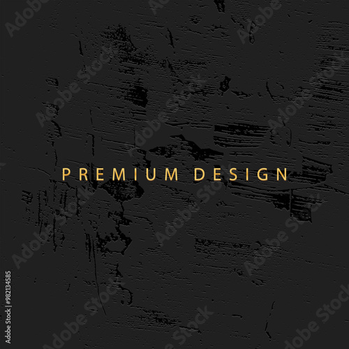 Black texture background, banner, cover design. Marble texture. Abstract artistic 3D pattern with spots, cracks, scratches, abrasions. Grunge overlay layer, embossing. Premium design.