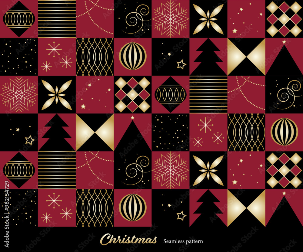 クリスマスイメージのシームレスな背景イラスト素材 ベクター パターン柄 クリスマスイメージのシームレスな背景イラスト素材 ベクター パターン柄
