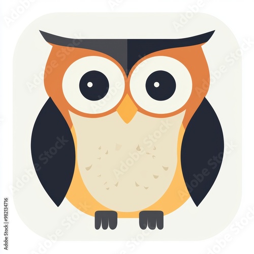 Cute Owl Icon. photo