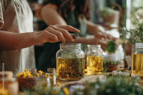 People make oils and decoctions from dried herbs