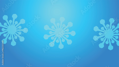 Abstract bacteria symbol blue background