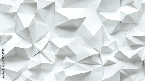 Seamless geometric white graphic background featuring 3D illustration