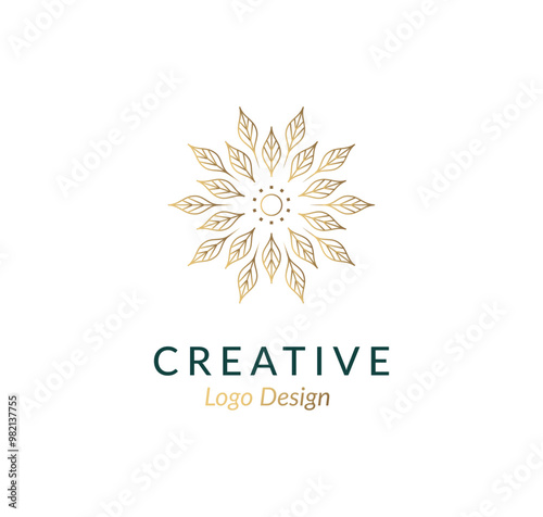 Floral ornament logo icon. Luxury abstract beauty flower logo design collection