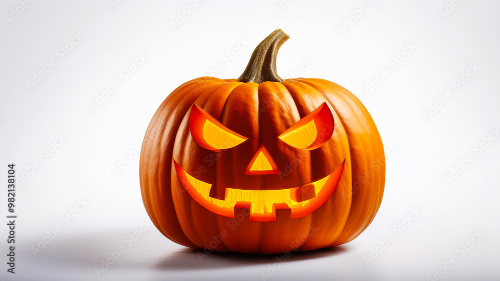 HALLOWEEN PUMPKIN ON WHITE BACKGROUND HALLOWEEN PUMPKIN ON WHITE BACKGROUND