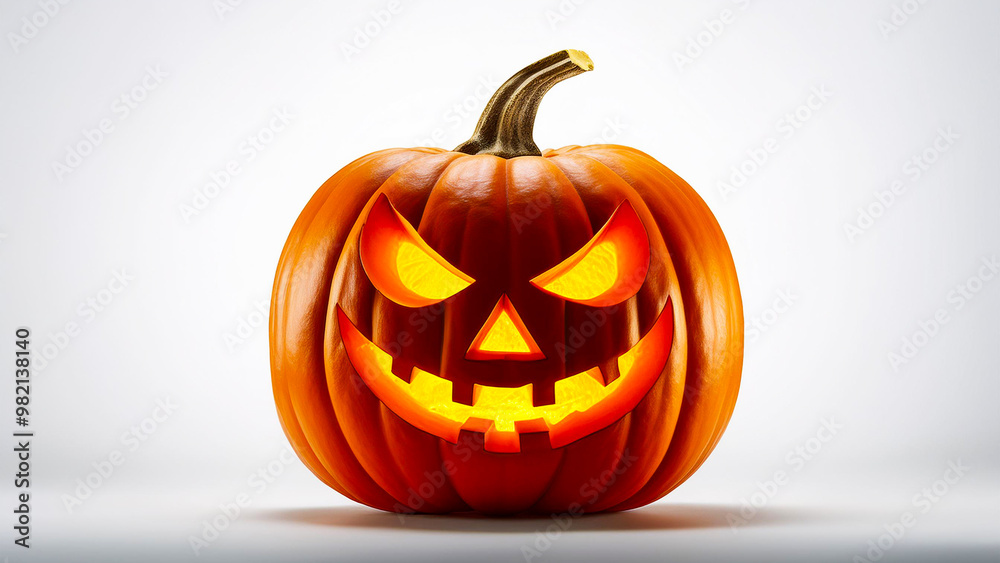 Obraz premium HALLOWEEN PUMPKIN ON WHITE BACKGROUND
