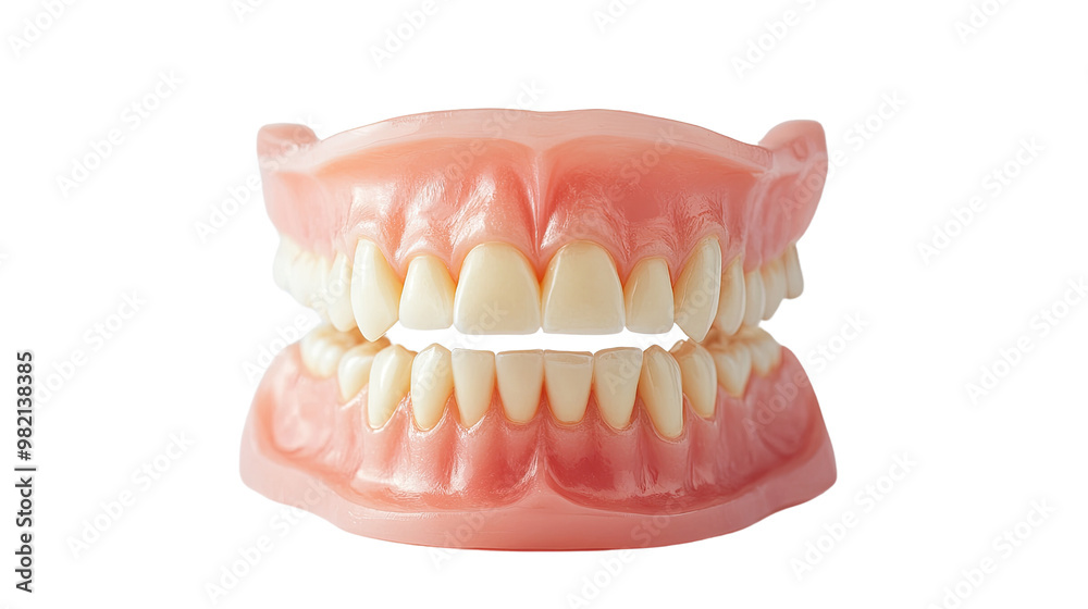 Dental prosthesis on a white transparent background Dental prosthesis on a white transparent background