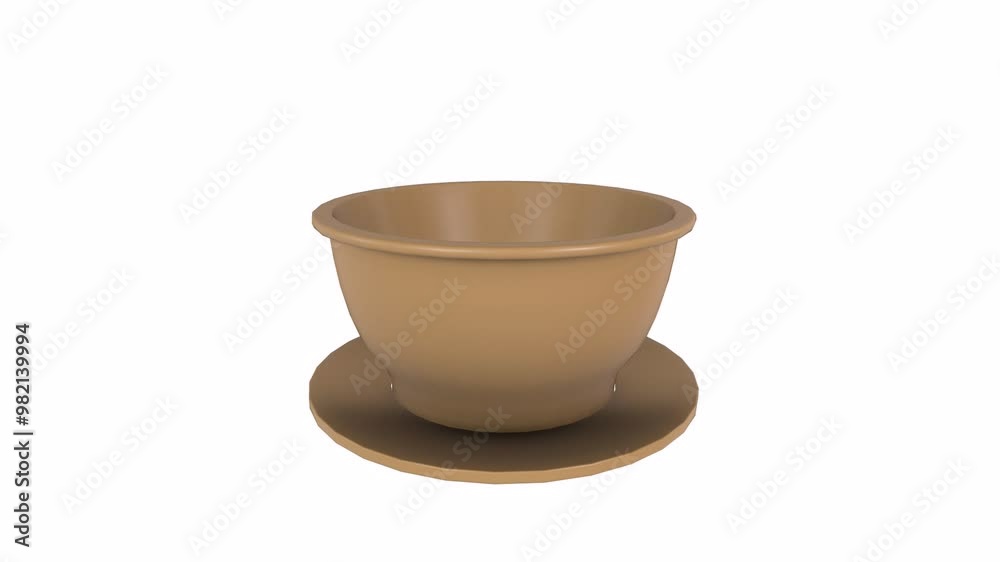3D render of a round bowl and plate on a white backdrop 3D render of a round bowl and plate on a white backdrop
