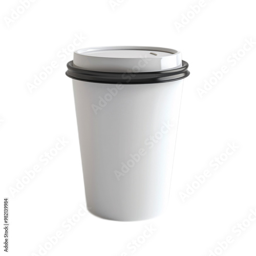 3D model of a plain coffee cup for advertisement mockup, ultra-sharp and clear, isolated on white background