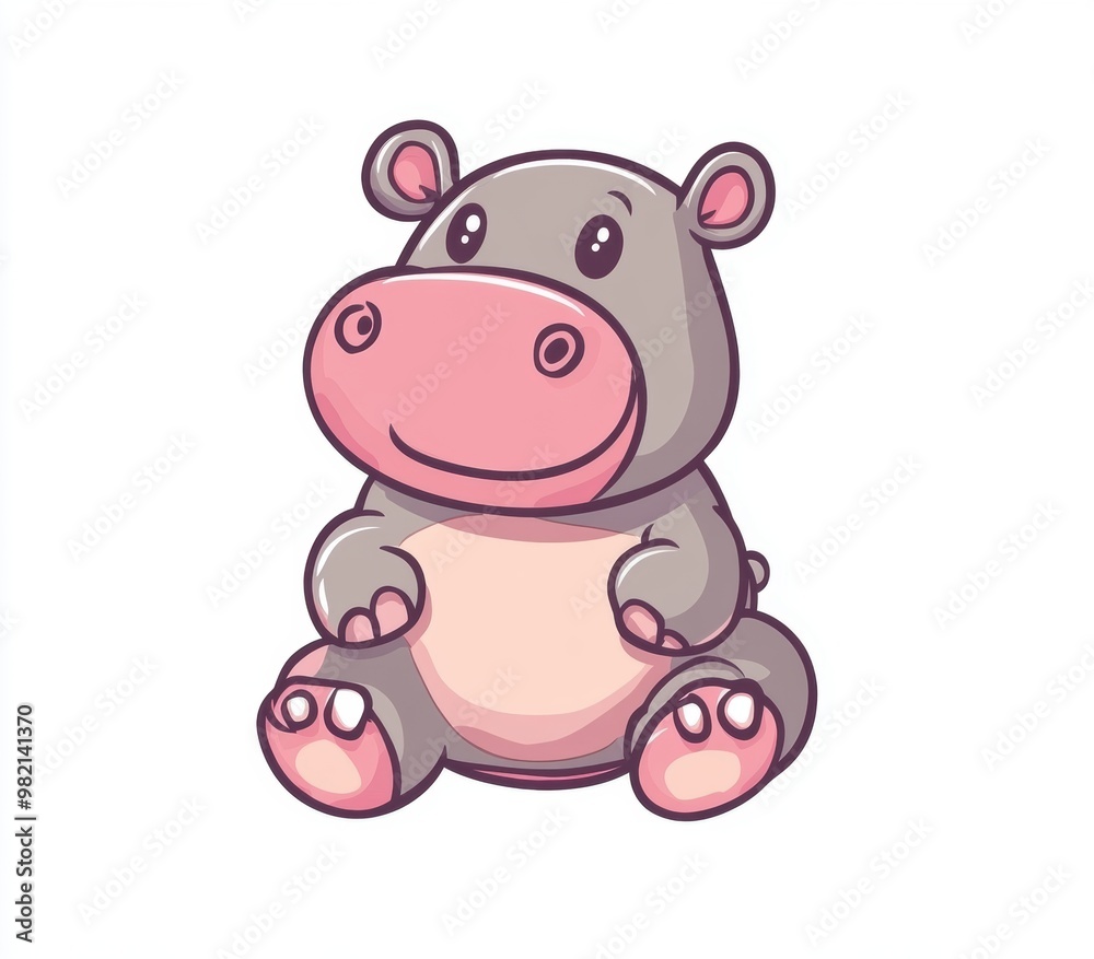 Cute Hippo Cartoon. Cute Hippo Cartoon.