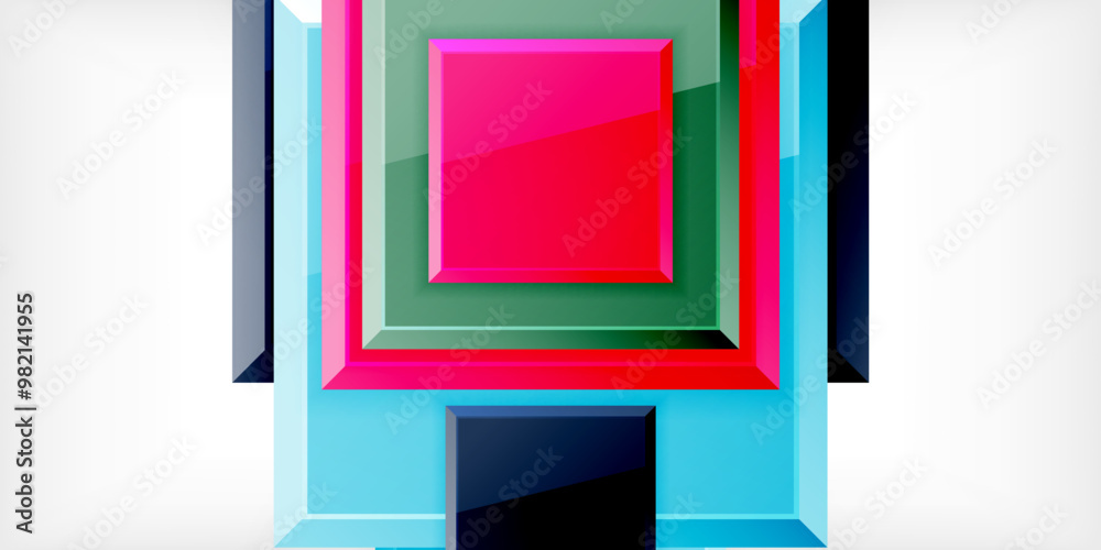 Shiny glossy metallic or plastic square design background. Vector Illustration For Wallpaper, Banner, Background, Card, Book Illustration, landing page