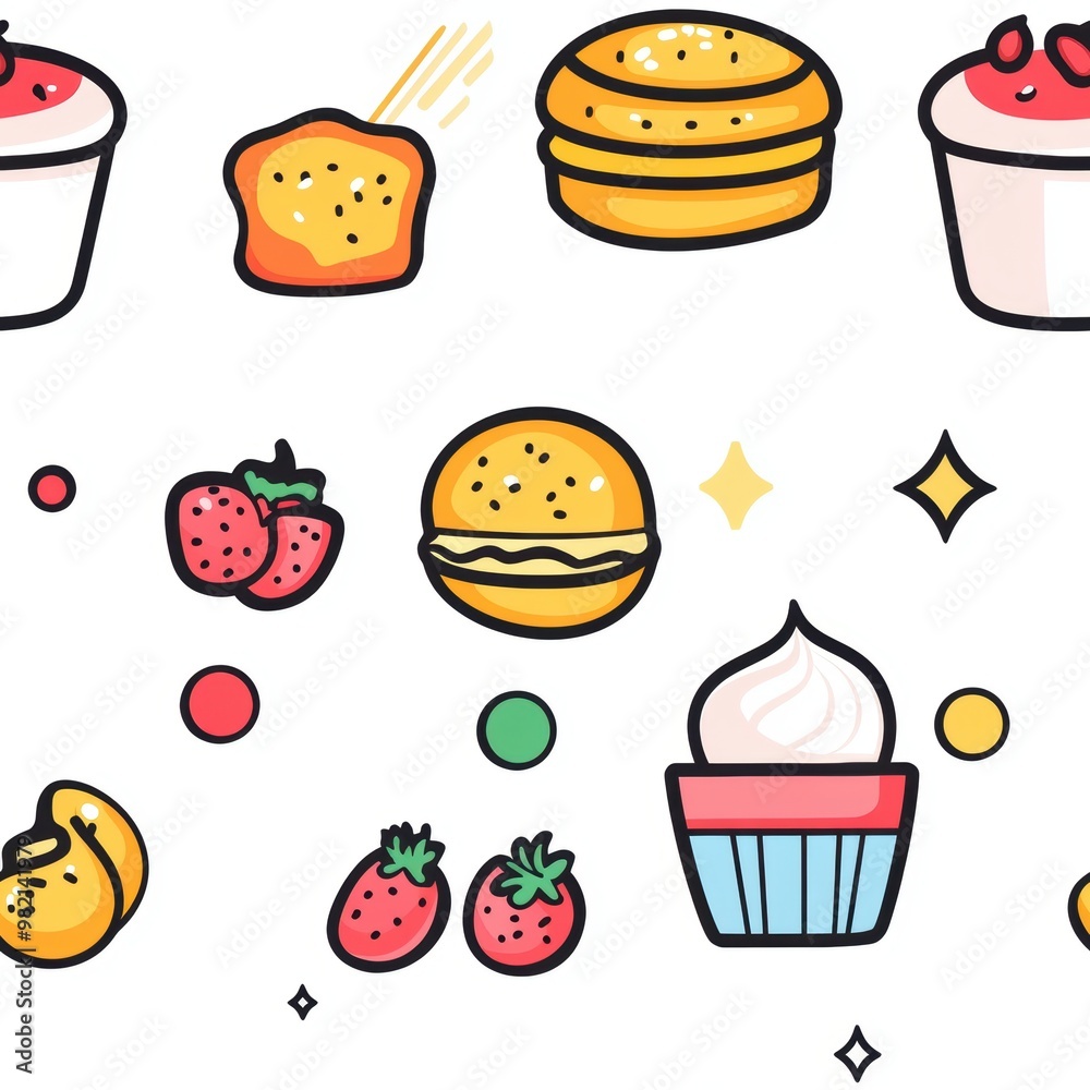 Cute Food Pattern. Cute Food Pattern.
