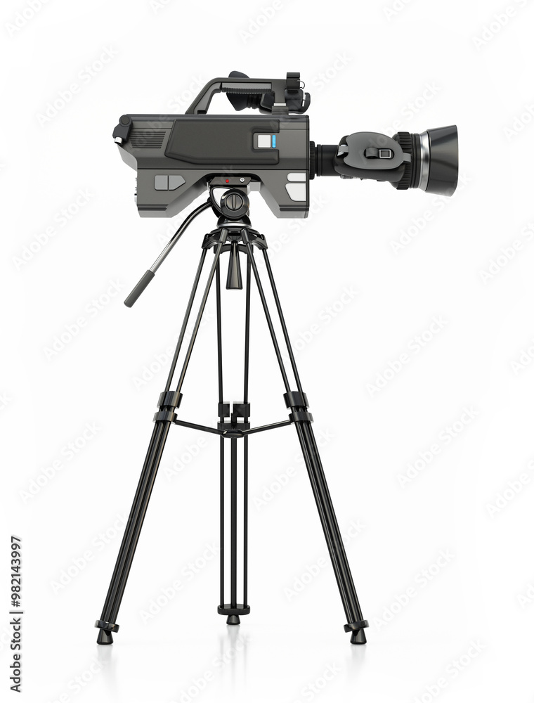 Professional camera tripod isolated on white background. 3D illustration Professional camera tripod isolated on white background. 3D illustration