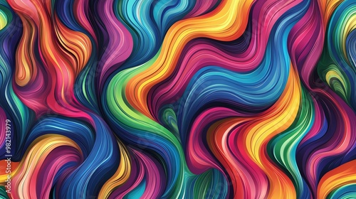 Colorful abstract background with curvy lines.