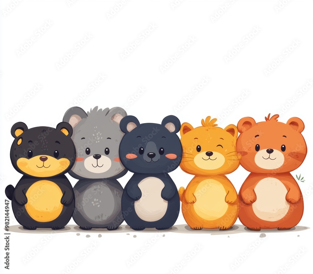 Naklejka premium Cute Animal Friends.