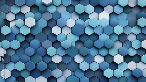 Blue, textured hexagonal tiles in a repeating pattern.