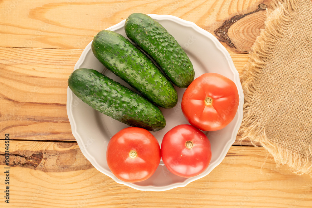 Fresh ripe vegetables on wooden table, macro, top view. Fresh ripe vegetables on wooden table, macro, top view.