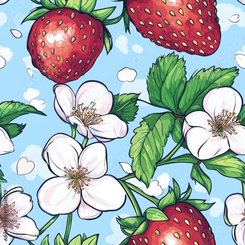 Strawberry Blossom Pattern.