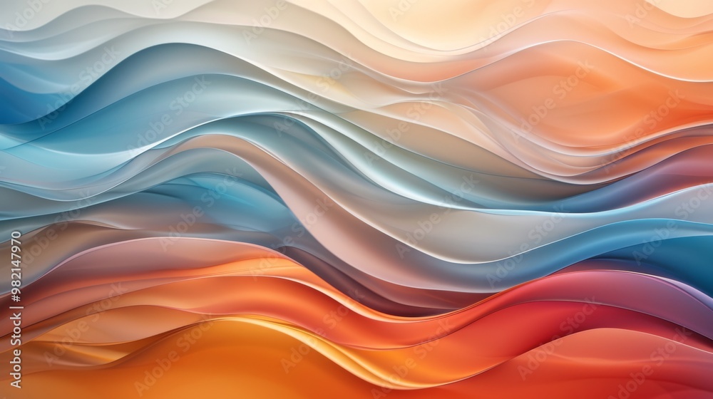 Obraz premium Abstract Art: Flowing Lines and Colorful Waves