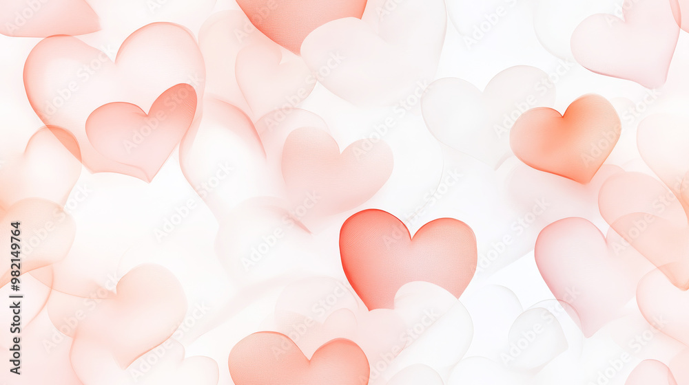 Seamless pattern of interwoven hearts with delicate patterns