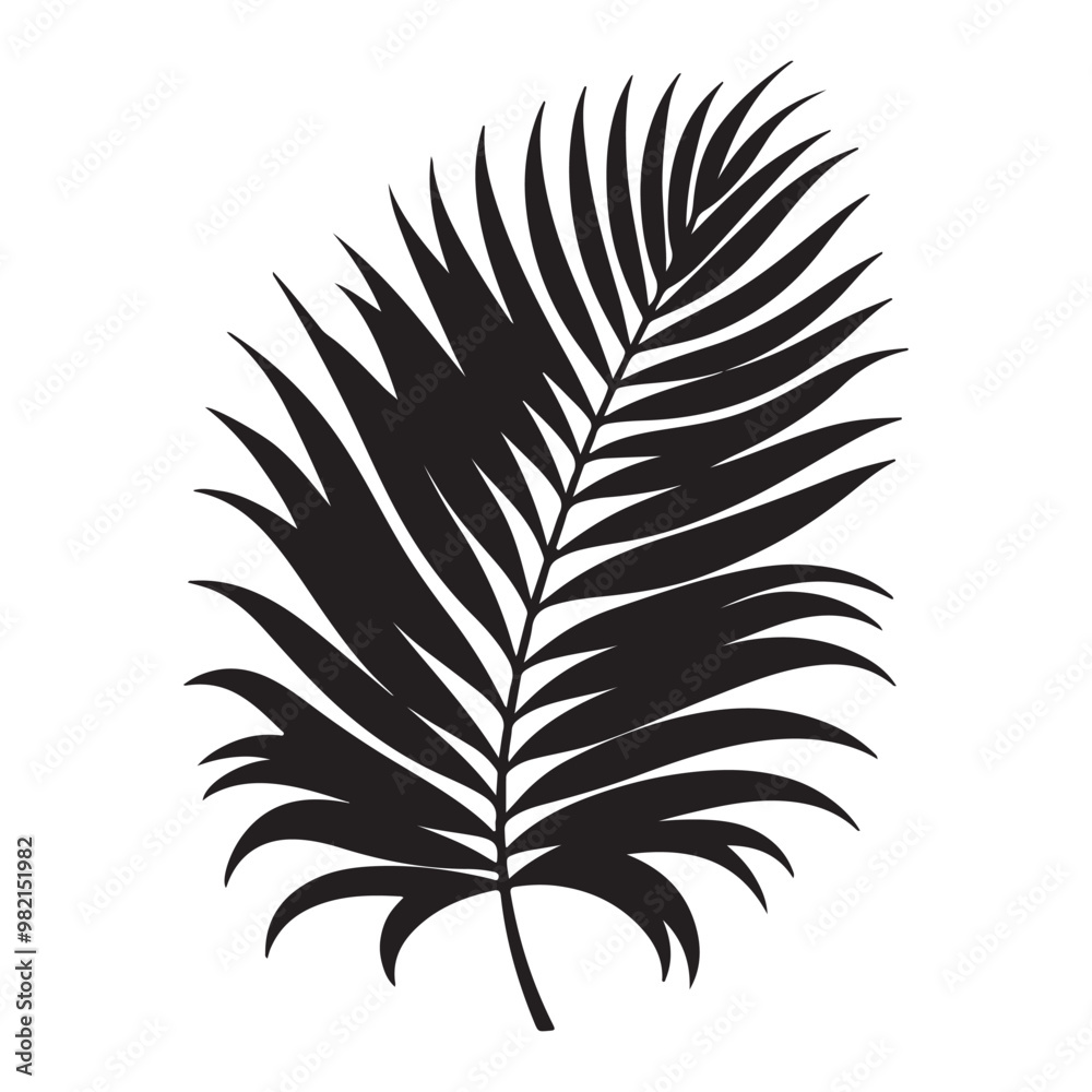 tropical leaf. silhouette vector design tropical leaf. silhouette vector design