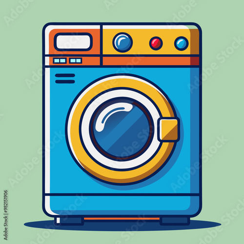 vector illustration of washing machine