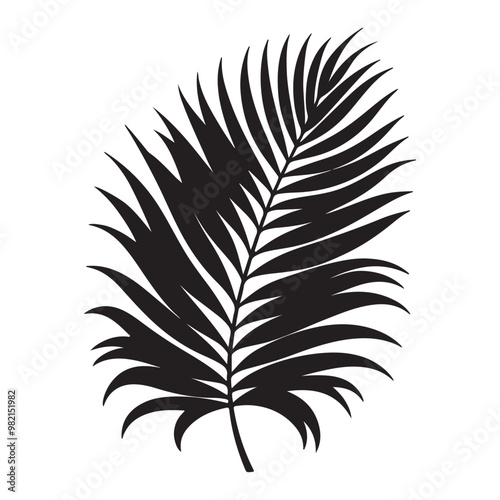 tropical leaf. silhouette vector design