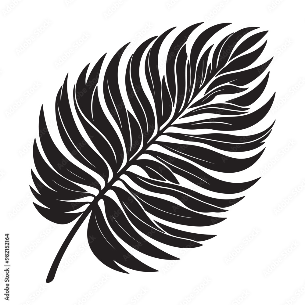 Obraz premium tropical leaf. silhouette vector design