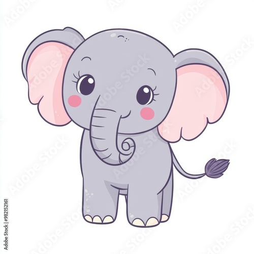 Cute Cartoon Elephant.