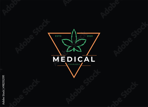 Medical marijuana or cannabis logo vector illustration