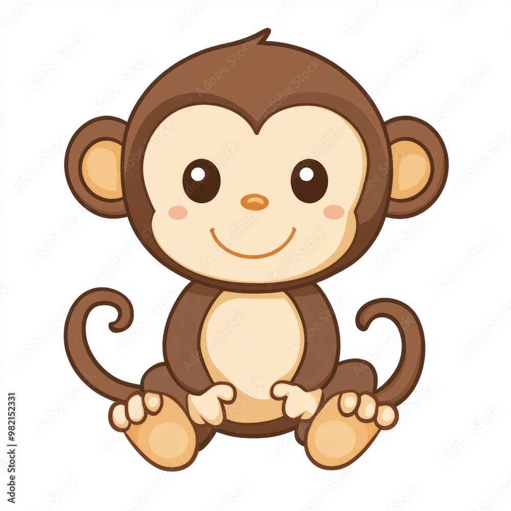 Cute Cartoon Monkey. Cute Cartoon Monkey.