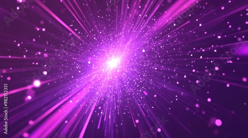 Abstract violet background with a star explosion in a digital line art illustration style