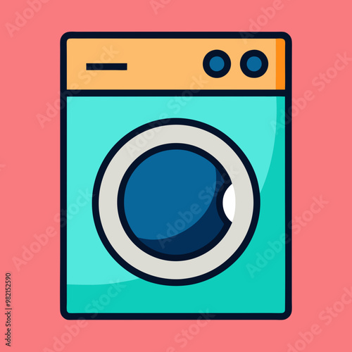 vector illustration of washing machine