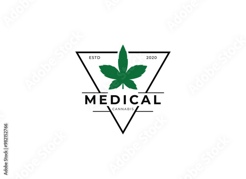 Medical marijuana or cannabis logo vector illustration