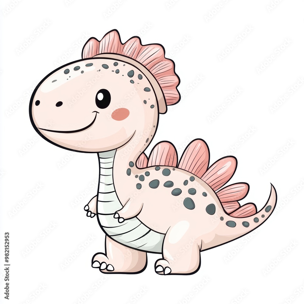Cute Pink Dinosaur. Cute Pink Dinosaur.