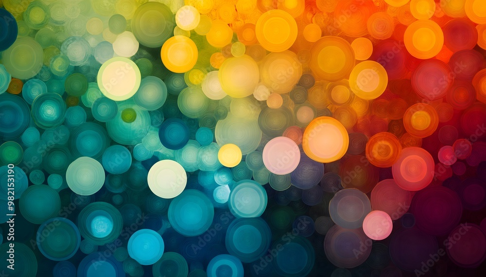 A seamless and multicolored illustration of circles A seamless and multicolored illustration of circles