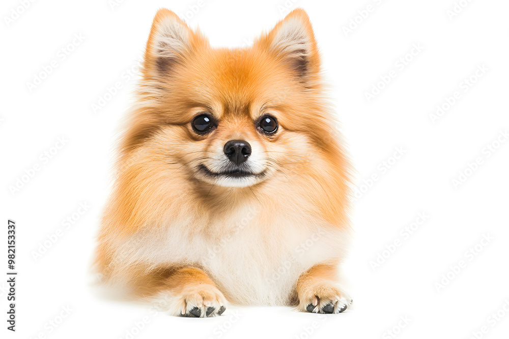 Dog pomeranian mammal animal isolated on white background
