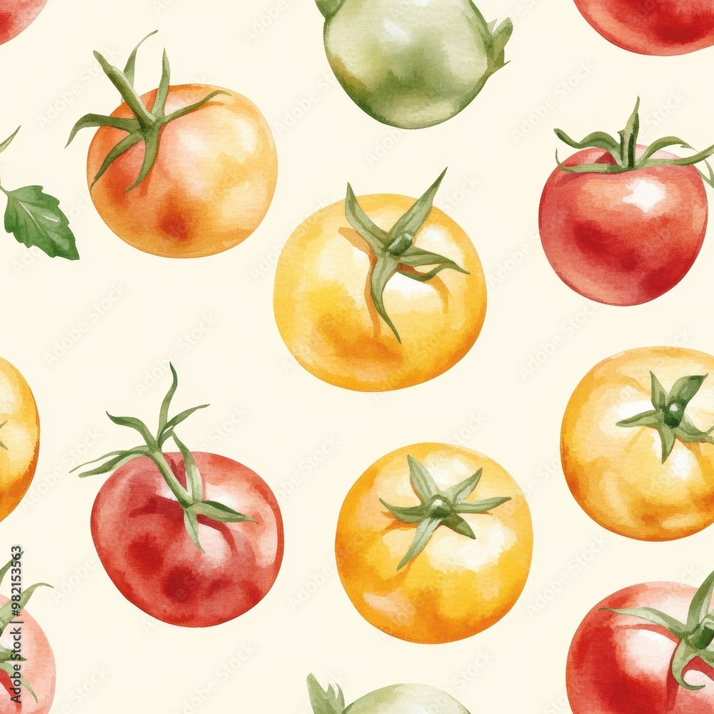 Watercolor Tomatoes Pattern. Watercolor Tomatoes Pattern.