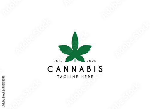 Medical marijuana or cannabis logo vector illustration
