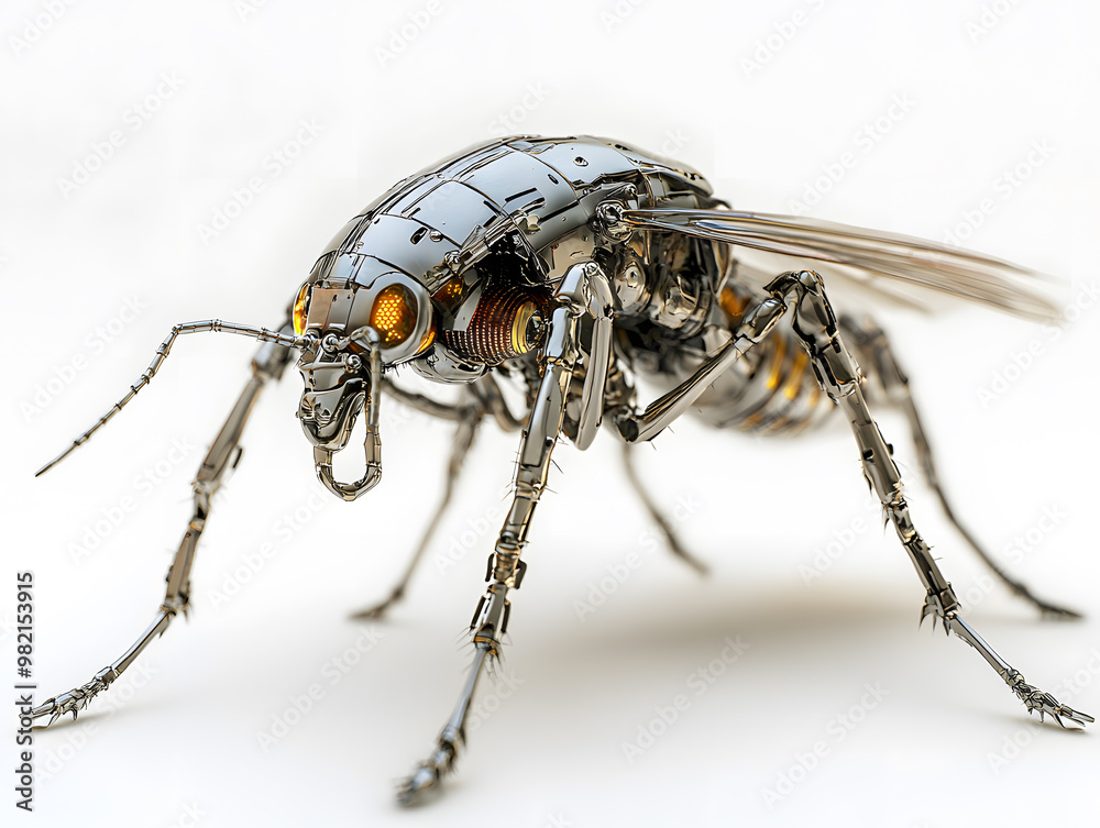 Fototapeta premium Robotic insect mosquito isolated on white background