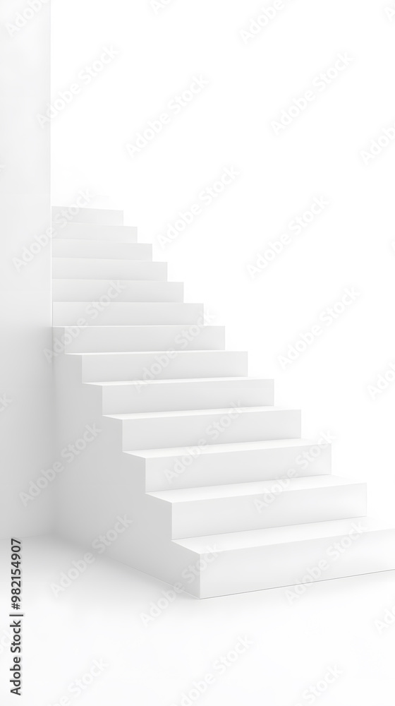 White steps architecture staircase isolated on white background White steps architecture staircase isolated on white background