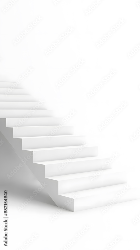 White steps architecture staircase isolated on white background White steps architecture staircase isolated on white background