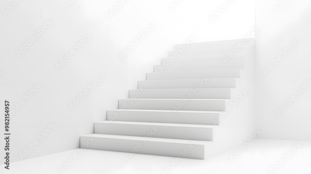 White steps architecture staircase isolated on white background White steps architecture staircase isolated on white background