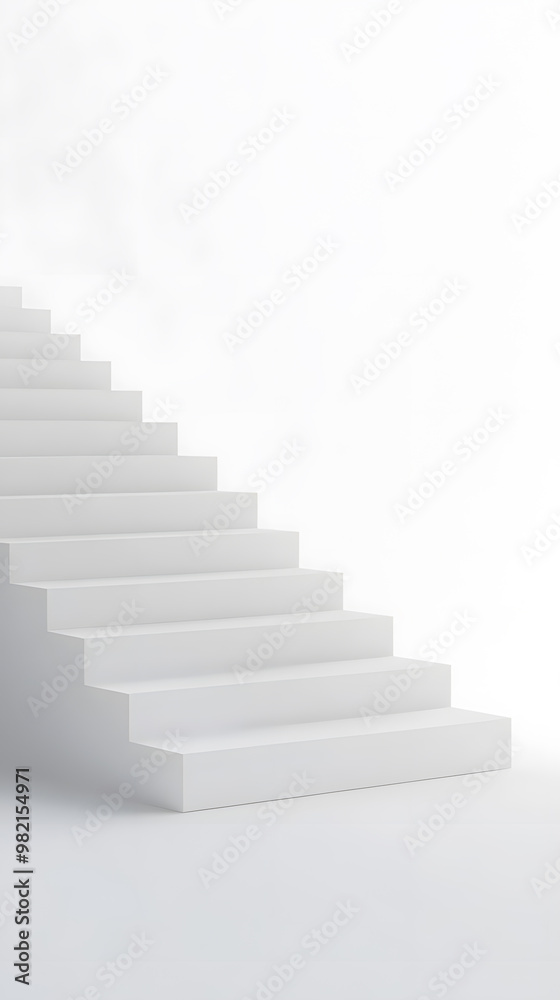 White steps architecture staircase isolated on white background White steps architecture staircase isolated on white background