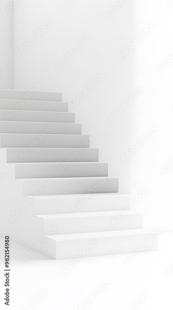 Obraz premium White steps architecture staircase isolated on white background