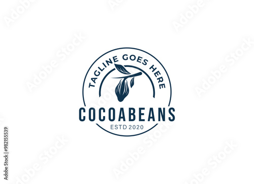 simple nature cacao logo design vector illustration