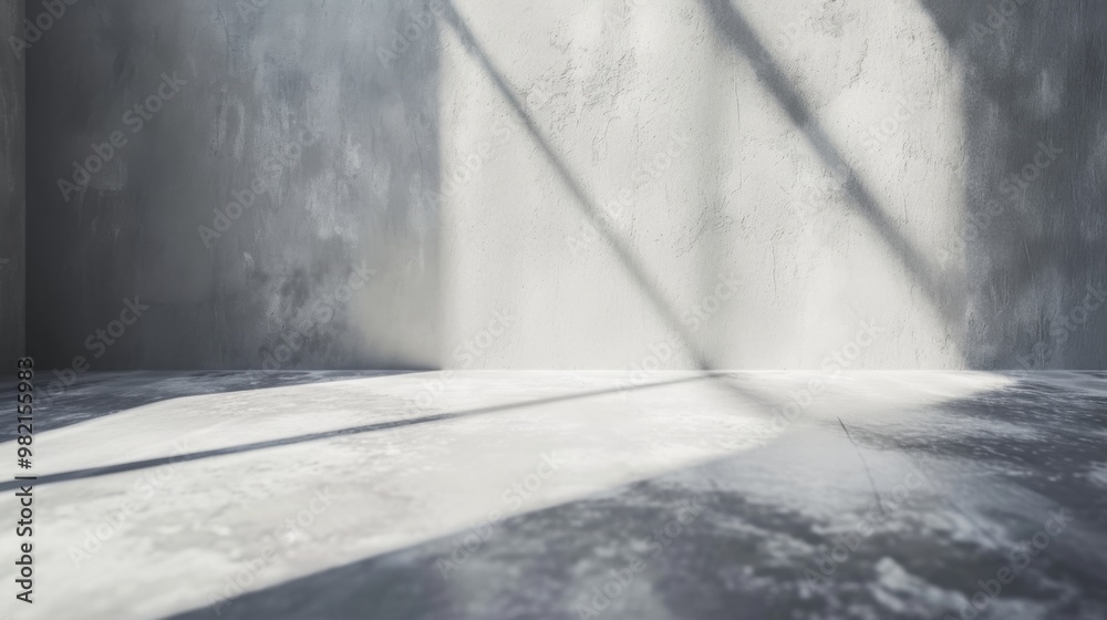 Minimalist Concrete Room with Sunlight and Shadows Minimalist Concrete Room with Sunlight and Shadows