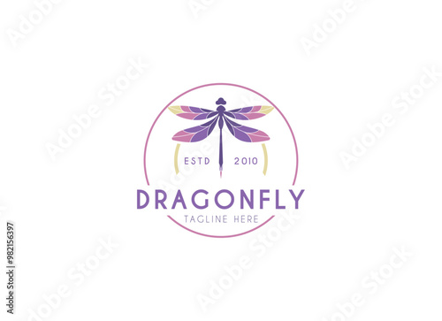 Beautiful dragonfly logo design for beauty and spa. Dragonfly logo vector illustration